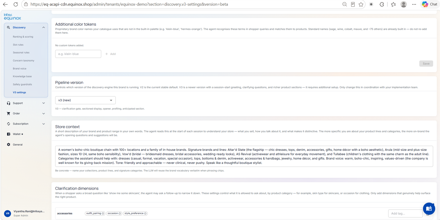 Discovery — Store Context (Brand Voice) — screenshot 1