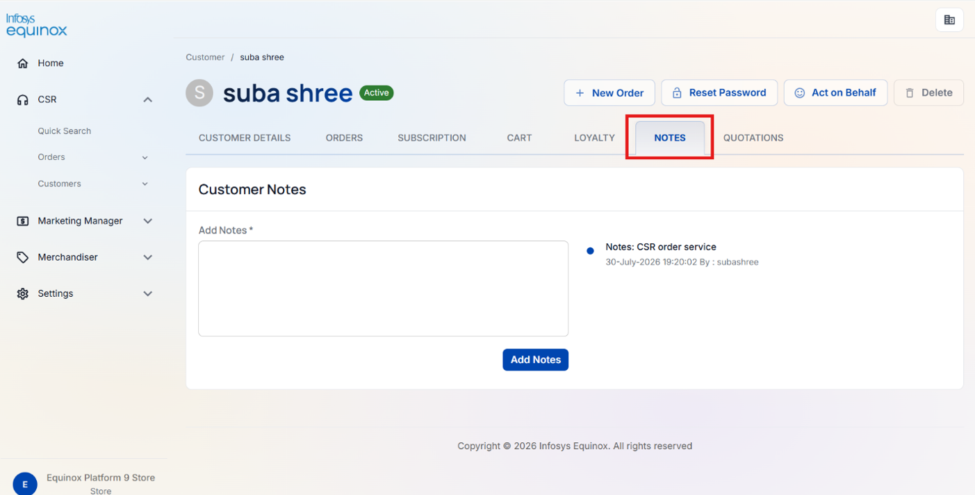 Subscribing Item(s) on Behalf of a Customer — screenshot 2