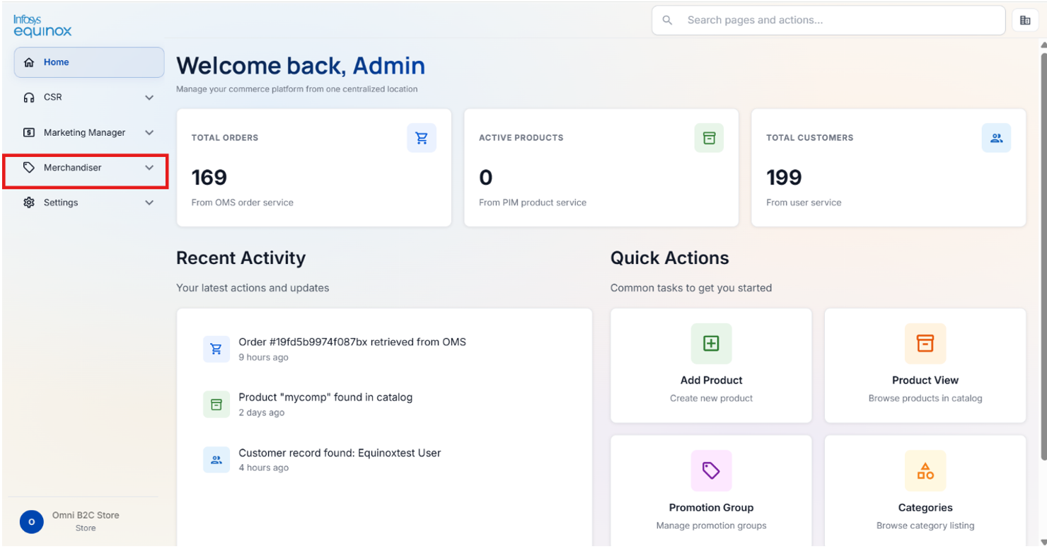 Accessing Merchandiser Admin — screenshot 1