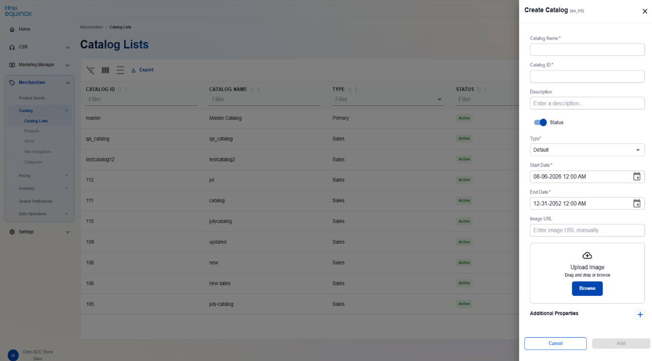 Creating a Catalog — screenshot 2