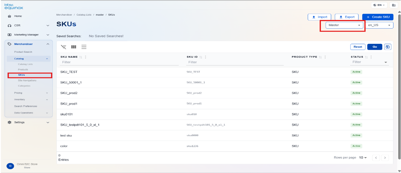 Searching & Viewing SKUs — screenshot 1