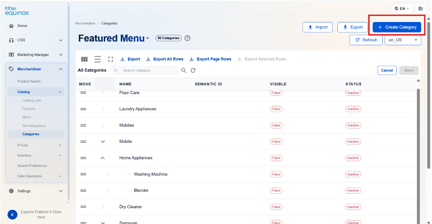 Creating a Category — screenshot 1