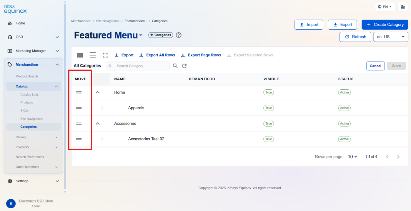 Reordering Navigation Items — screenshot 1