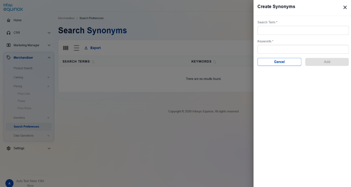 Creating a Search Synonym — screenshot 2