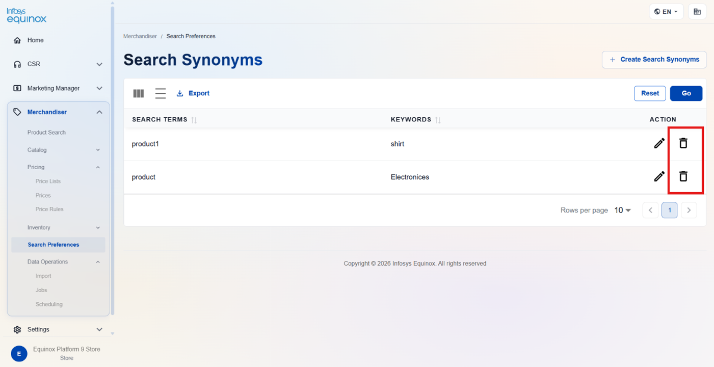 Editing a Search Synonym — screenshot 2