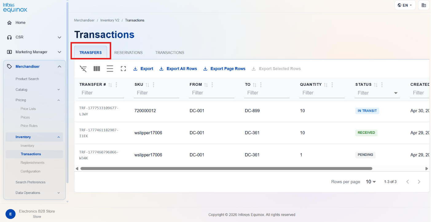 Viewing Transactions — screenshot 1