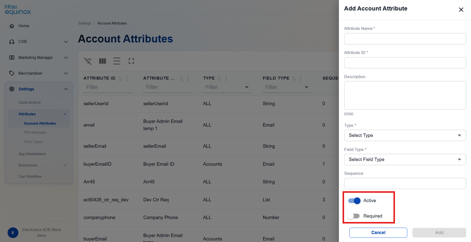 Create an Account Attribute — screenshot 5