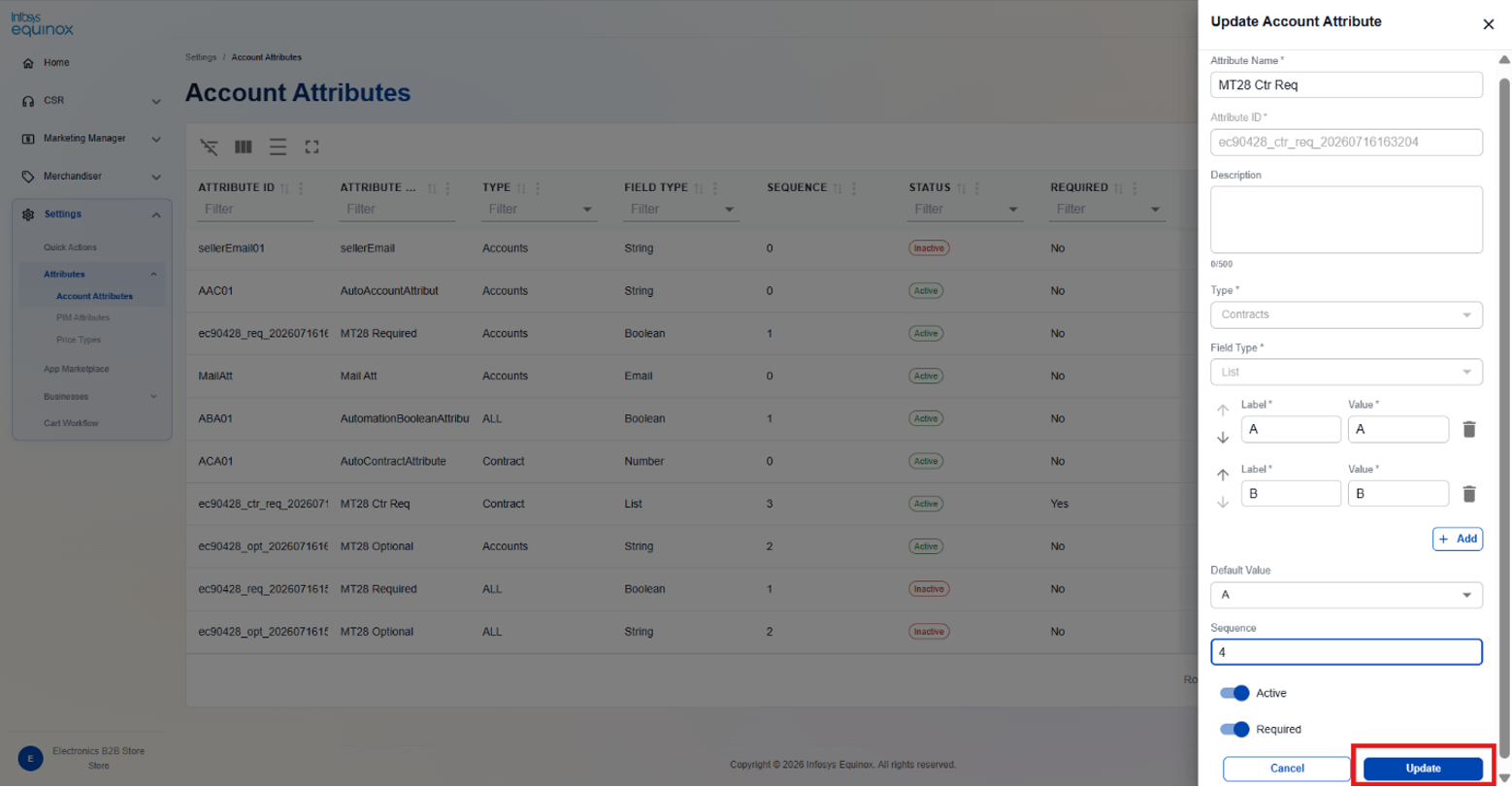 Export Account Attributes — screenshot 1