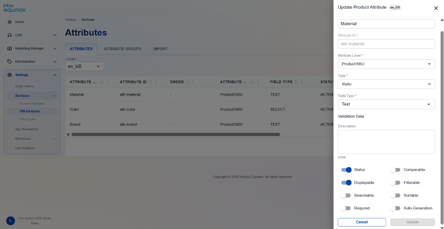 Viewing Product Attributes Group — screenshot 1
