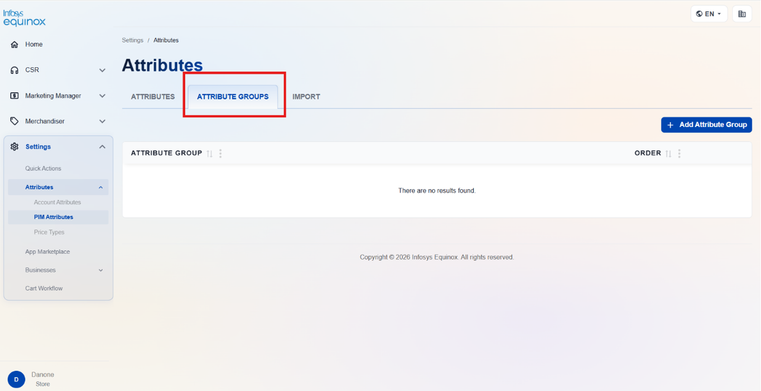 Create a PIM Attribute Group — screenshot 2