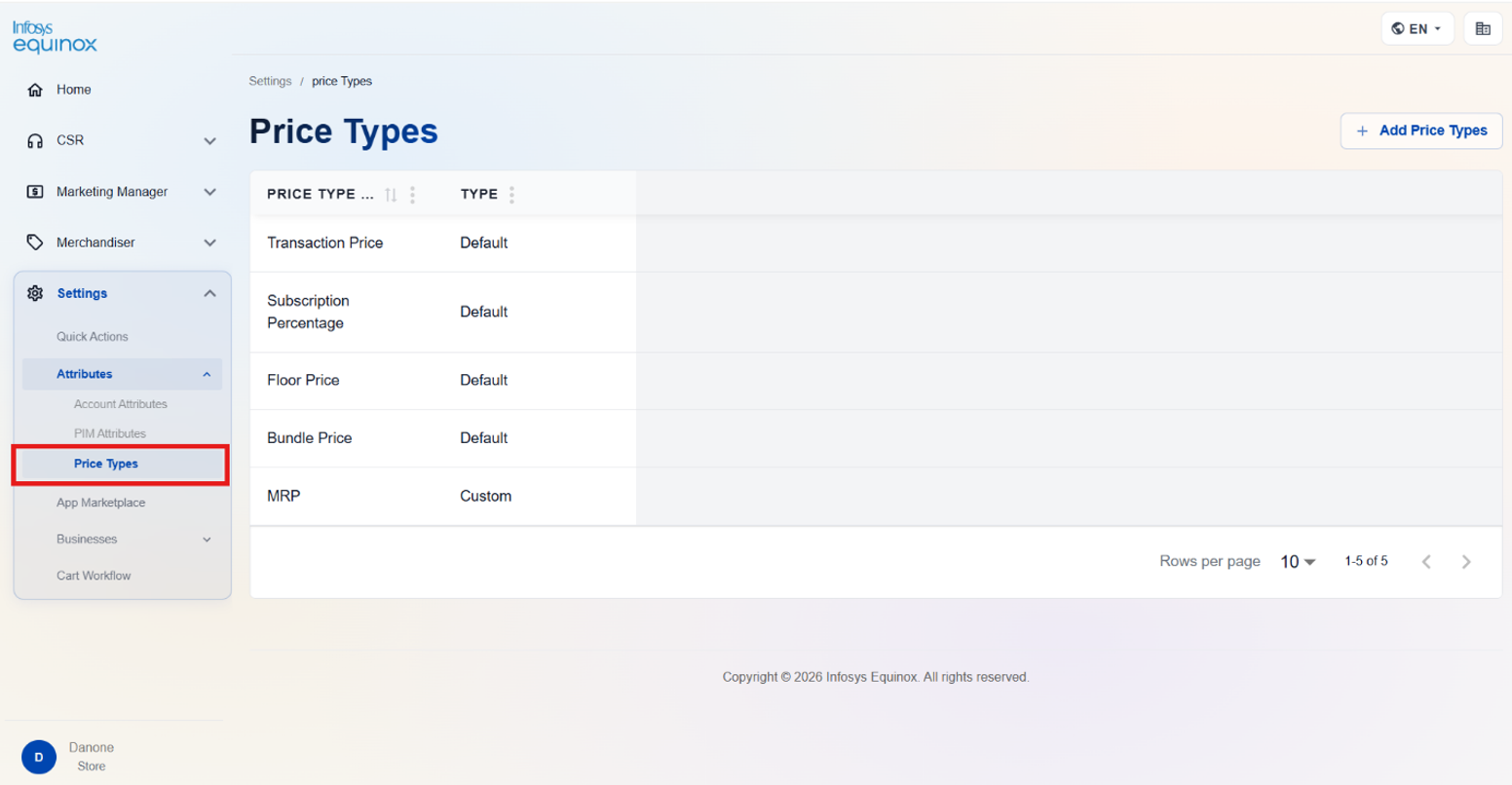 Edit a Price Type — screenshot 1