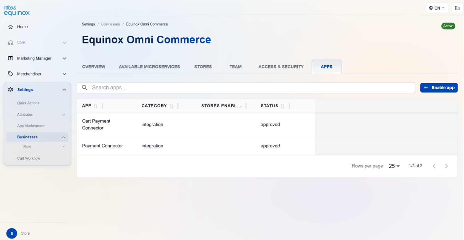 Access Store Configuration — screenshot 3