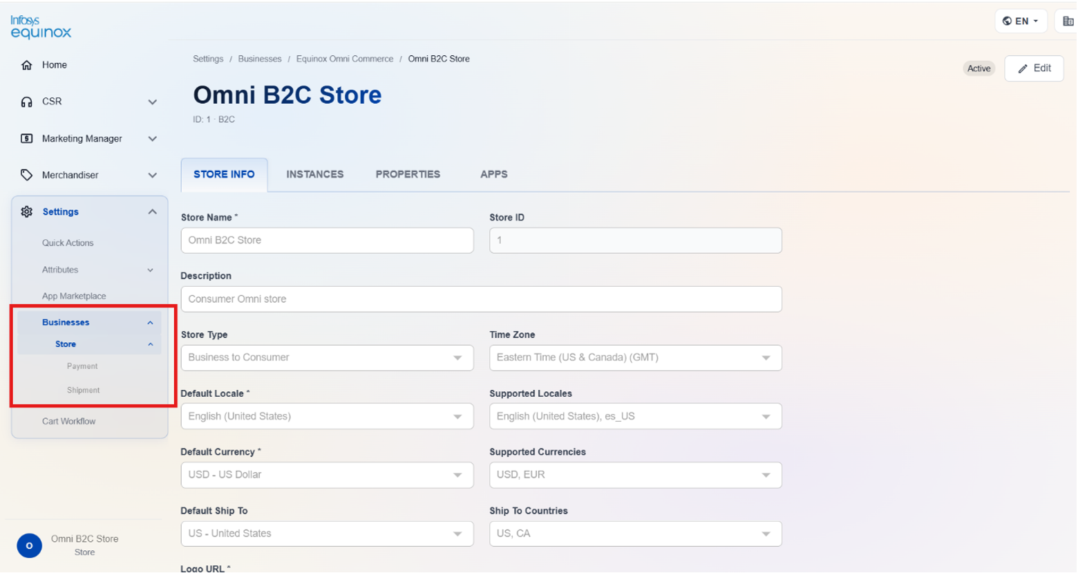 Access Store Configuration — screenshot 6