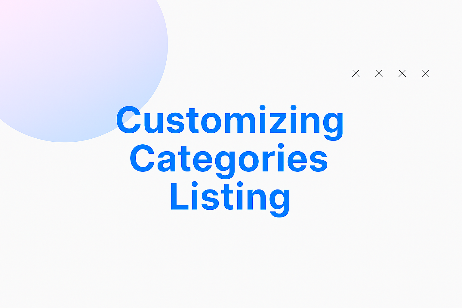 Customizing Categories Listing Page